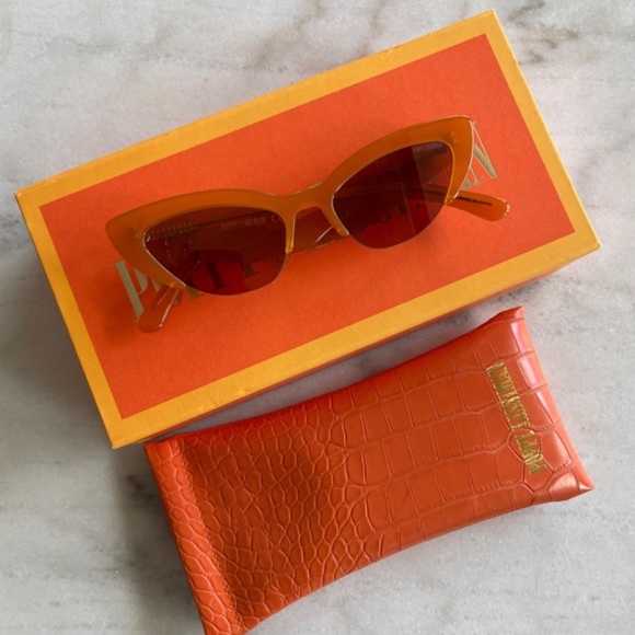 NEW Poppy Lissiman designer Solstice amber cateye sunglasses. - Picture 4 of 11